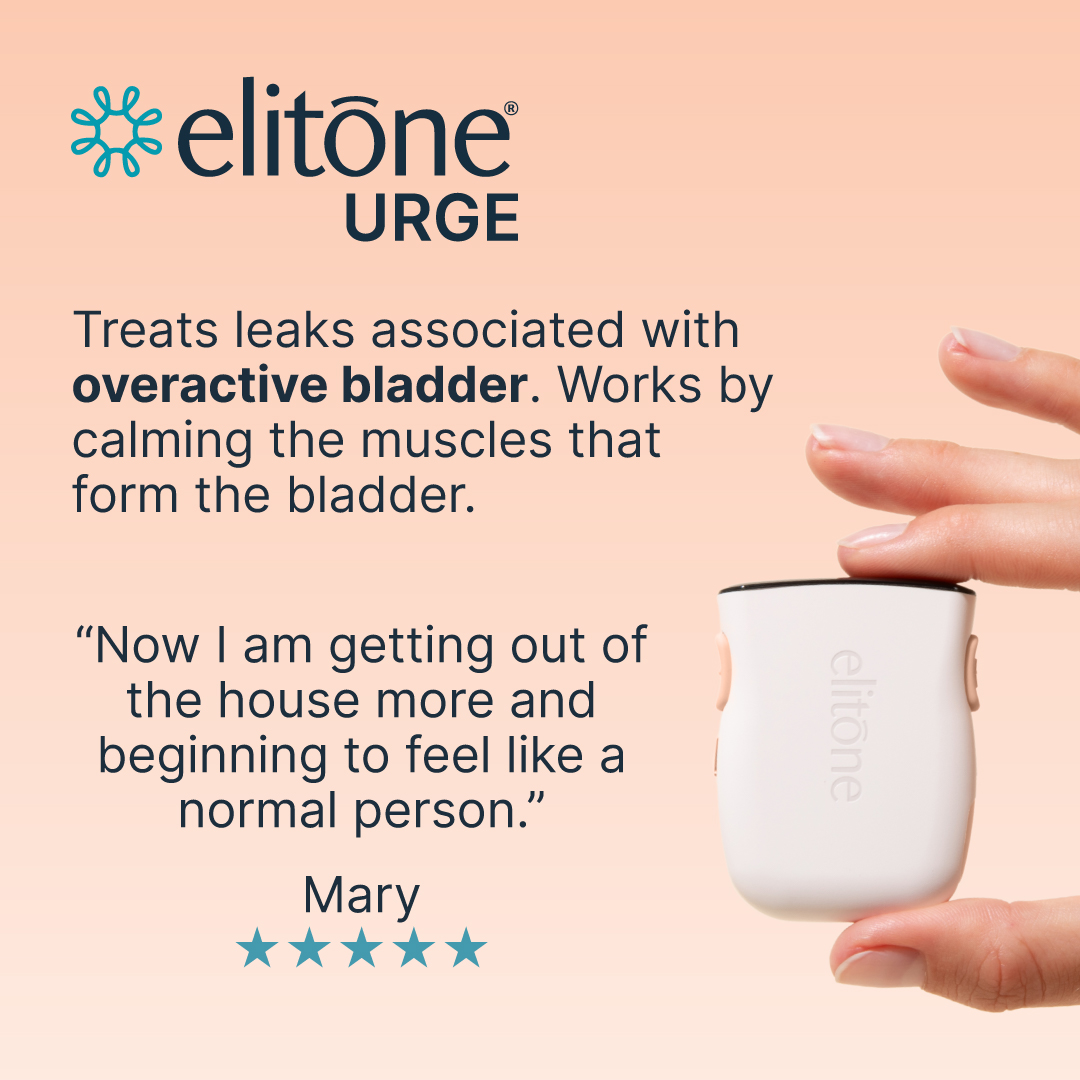 Elitone URGE treats OAB by calming muscles that form the bladder.