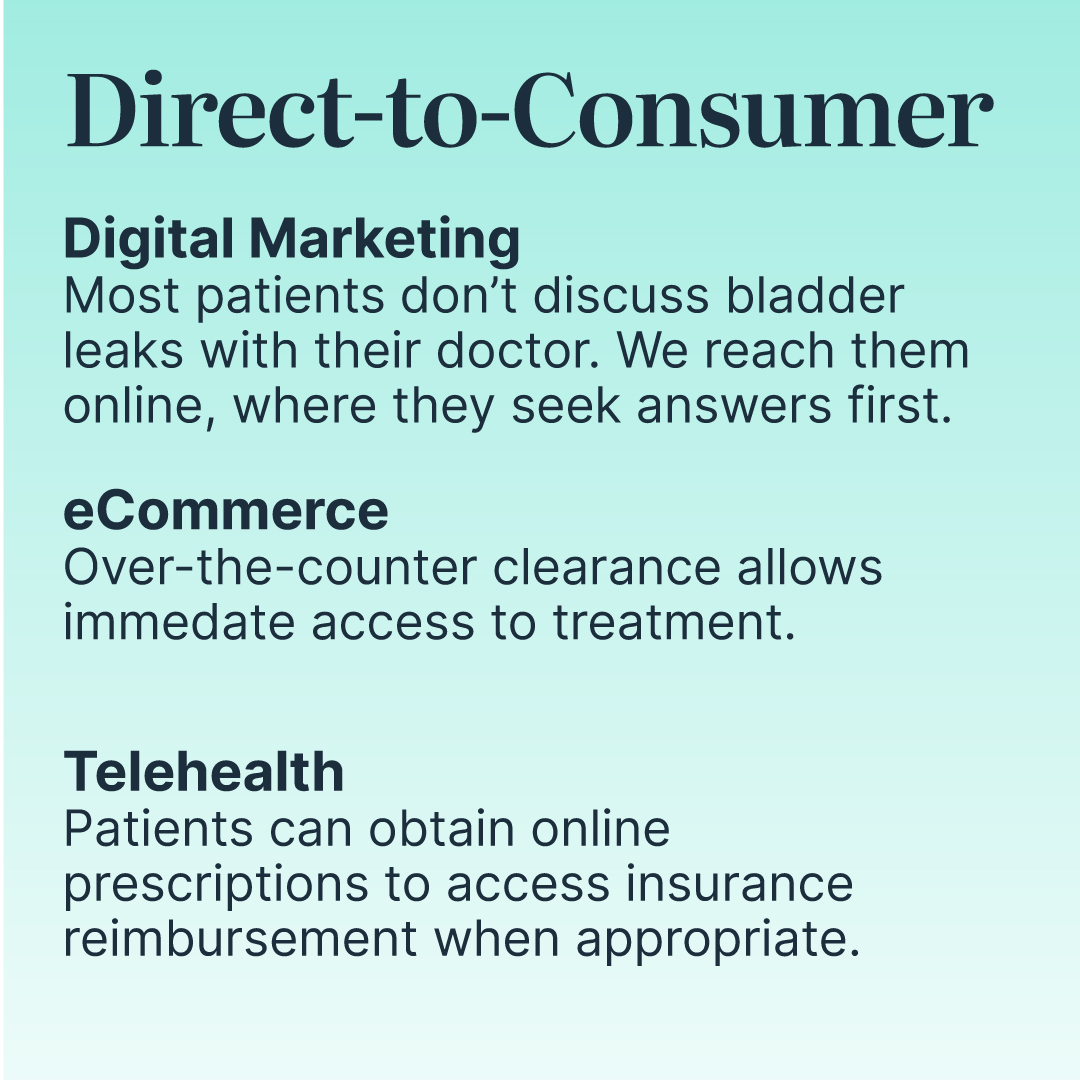 Elitone is direct to consumer. Customers can buy straight from website or through perscriptions.